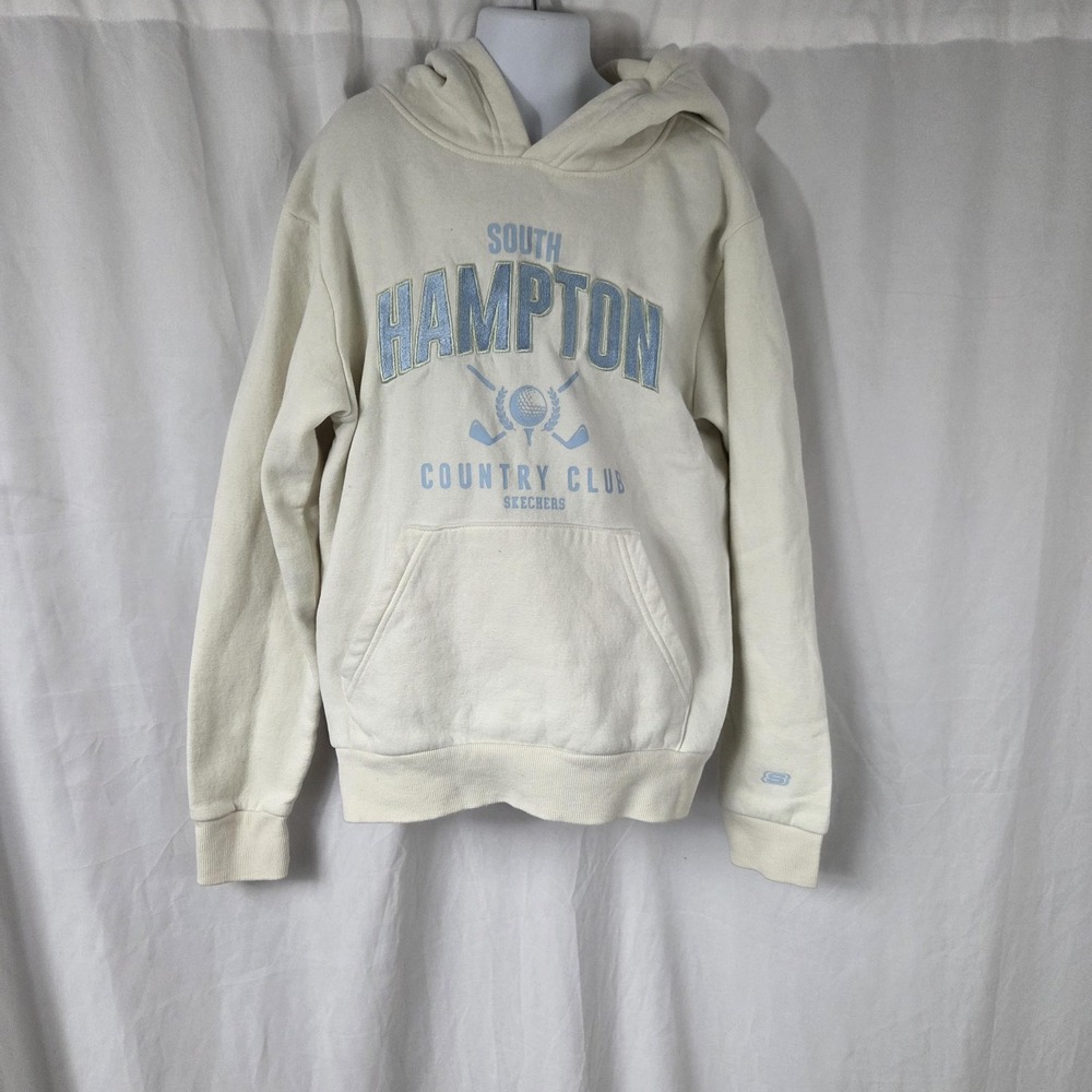Skechers Hoodie Boys Medium White South Hampton Country Club Sweatshirt Golf